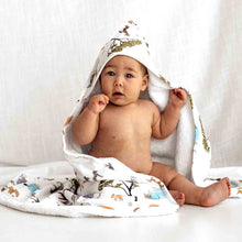 Load image into Gallery viewer, Organic Hooded Baby Towel - Safari