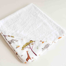Load image into Gallery viewer, Organic Hooded Baby Towel - Safari