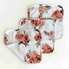 Load image into Gallery viewer, Organic Wash Cloth 3pk - Rose Bud