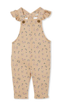 Load image into Gallery viewer, Floral Denim Frill Overall