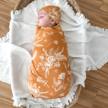 Load image into Gallery viewer, Organic Jersey Swaddle - Golden Floral