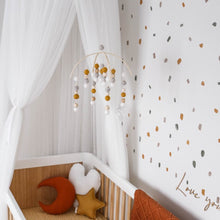 Load image into Gallery viewer, Mustard, Pebbles, White, Raw Hex and Round Felt Mobile