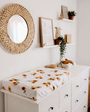 Load image into Gallery viewer, Fitted Bassinet &amp; Change Pad Cover - Sunflower
