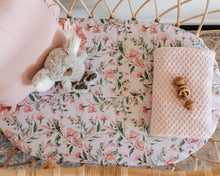 Load image into Gallery viewer, Fitted Bassinet & Change Mat Cover - Wattle
