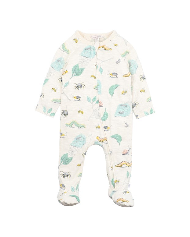 Bug Print LS Zip Onesie