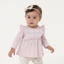 Load image into Gallery viewer, Pink Embroidered Ruffle Top