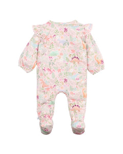 Florasaurus Print LS Zip Onesie