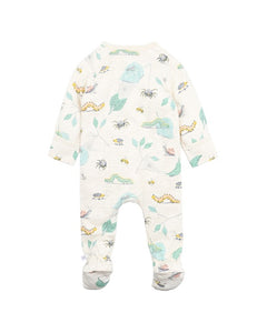 Bug Print LS Zip Onesie