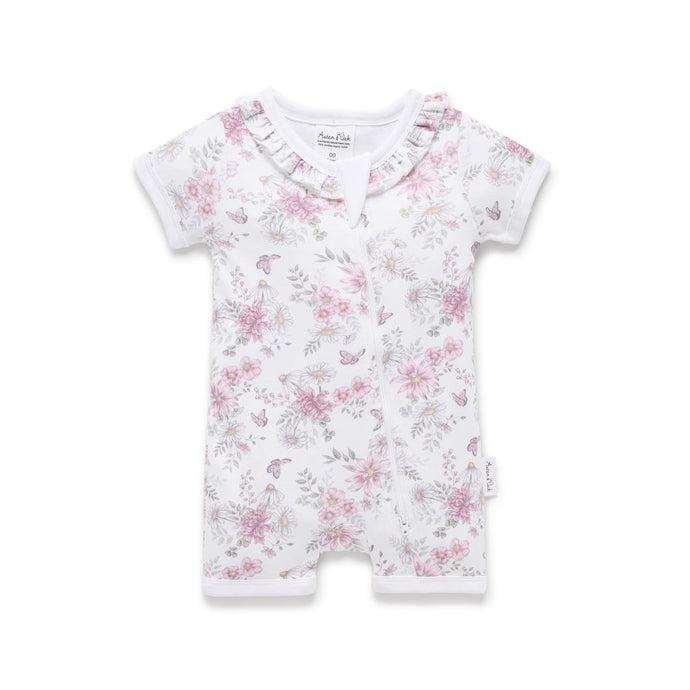 Daisy Floral SS Zip Romper