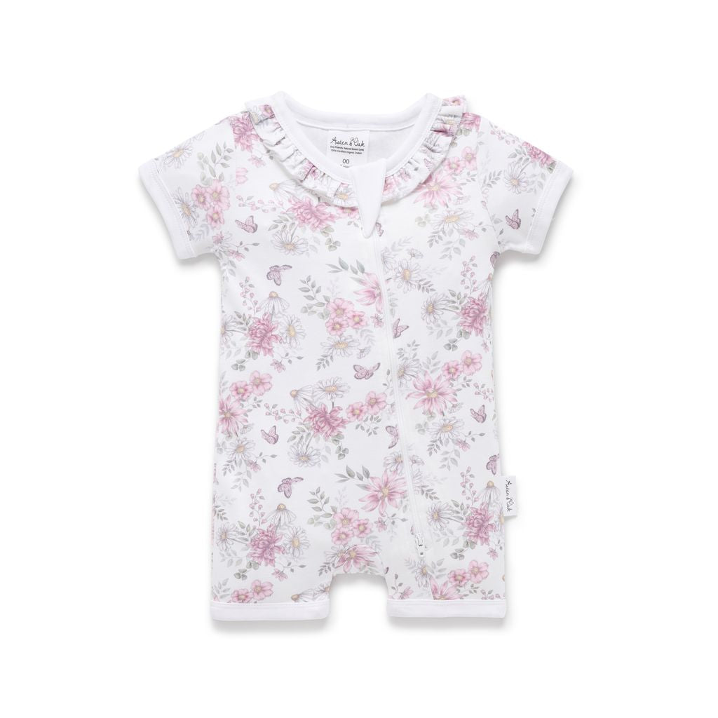 Daisy Floral SS Zip Romper