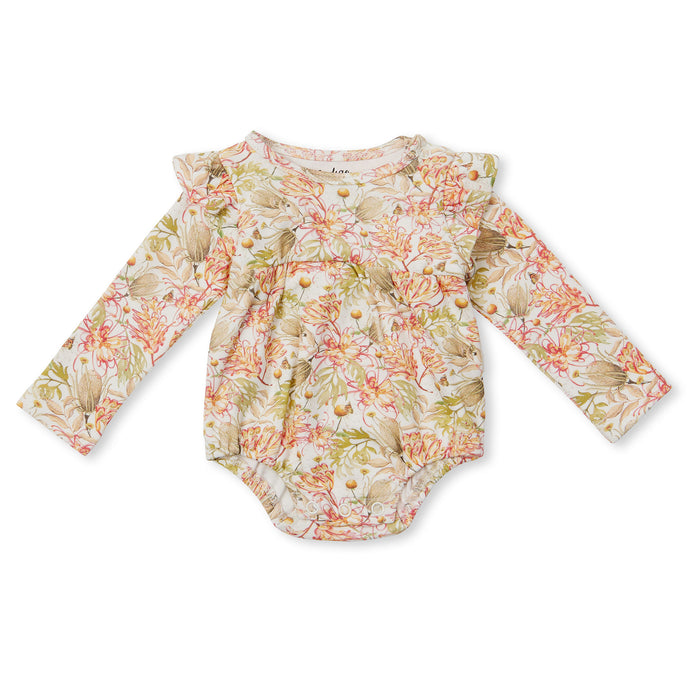 LS Ruffle Bubble Romper - Wildflowers