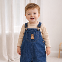 Load image into Gallery viewer, Noah Bear Denim Overalls