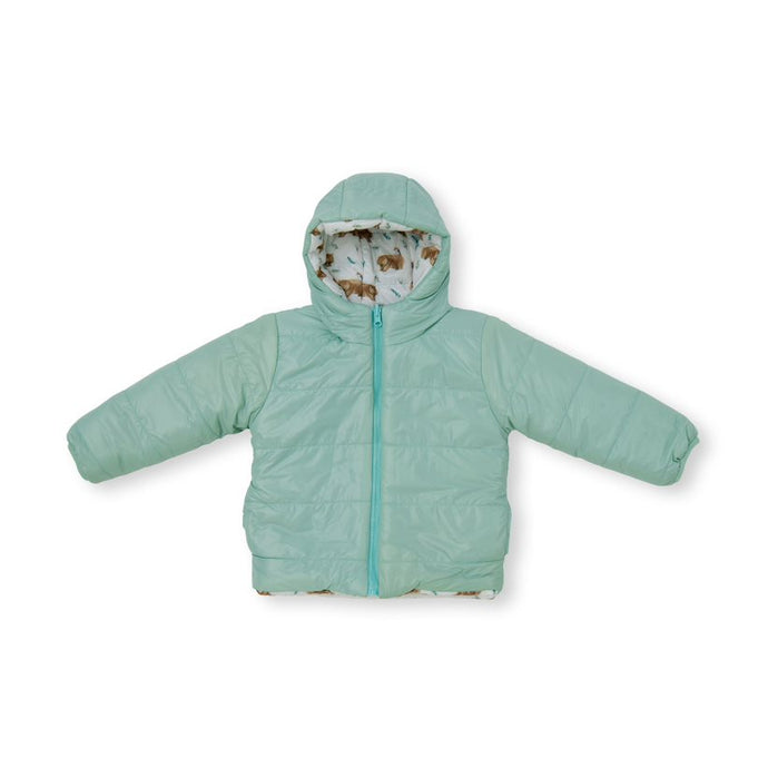 Wombat/Sage Green Reversible Puffer Jacket