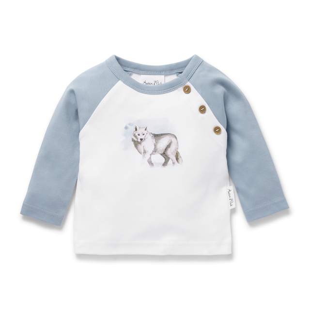Snow Wolf Print LS Tee