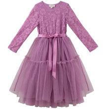 Load image into Gallery viewer, Princess Lace L/S Tutu Dress - Berry