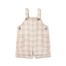 Load image into Gallery viewer, Taupe Gingham Overalls