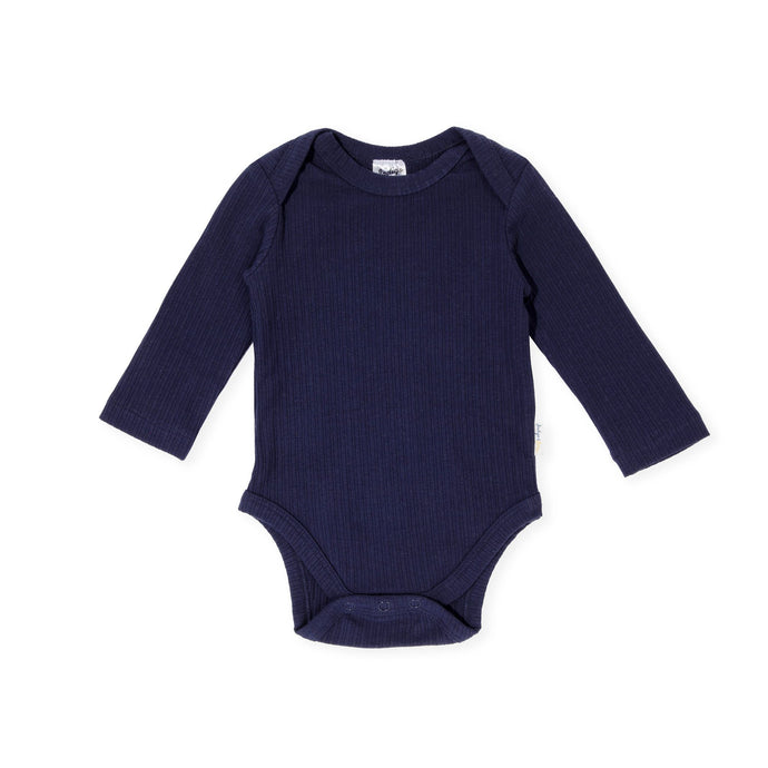 Jesse L/S Onesie - Ribbed Navy Blue
