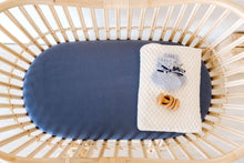 Load image into Gallery viewer, Fitted Bassinet Sheet &amp; Change Mat Cover - Reign Blue