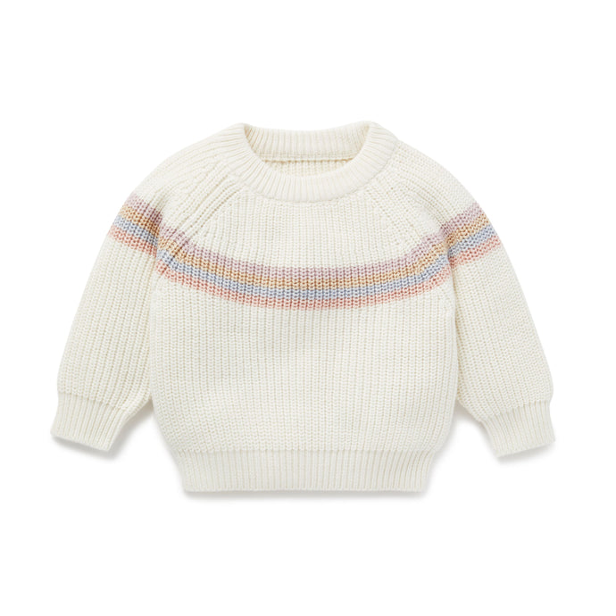 Off White Rainbow Knit Jumper