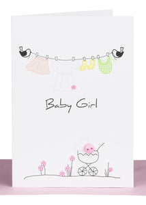 Baby Greeting Card For Girls - Small