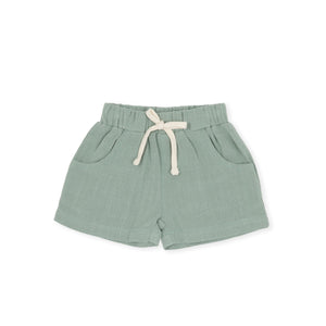 Leo Linen Blend Shorts - Green