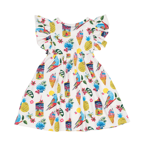 Tropicana Dress - Shoulder Frills