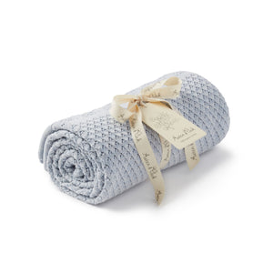 Baby Blue Heirloom Knit Blanket