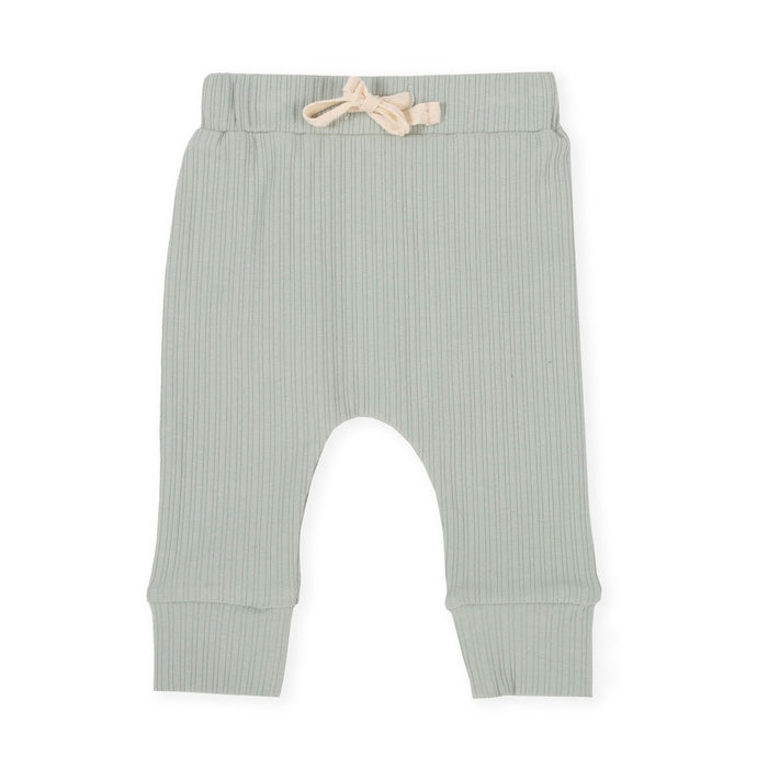 Bailey Drop Track Pants - Ribbed Sage Green