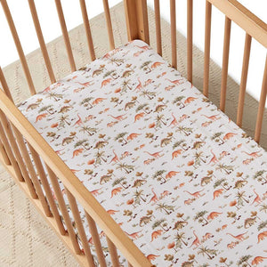 Fitted Cot Sheet - Dino