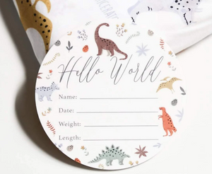 Birth Announcement Card - Hello World Dino Land