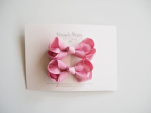 Load image into Gallery viewer, Bow Clip Small Piggy Tail Pair - Dusty Pink