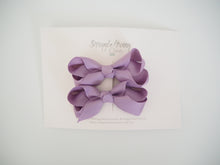 Load image into Gallery viewer, Bow Clips Small Piggy Tail Pair - Lilac