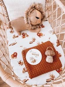 Fitted Bassinet & Change Mat Cover - Lion