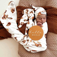 Load image into Gallery viewer, Jersey Wrap &amp; Beanie Set - Lion