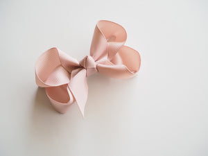 Bow Clip Small Piggy Tail Pair - Nude