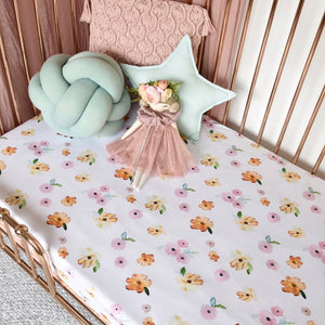 Fitted Cot Sheet - Poppy
