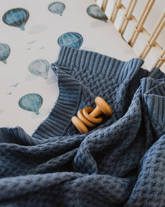 Diamond Knit Baby Blanket - River