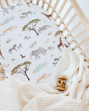 Load image into Gallery viewer, Fitted Bassinet &amp; Change Mat Cover - Safari