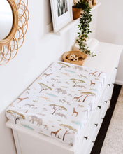 Load image into Gallery viewer, Fitted Bassinet &amp; Change Mat Cover - Safari