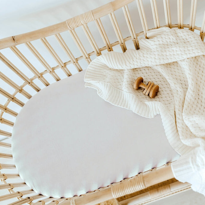 Fitted Bassinet & Change Mat Cover - Stone