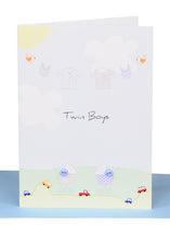 Load image into Gallery viewer, Baby Greeting Cards Twins - Large