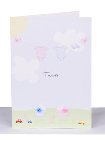 Baby Greeting Cards Twins - Large
