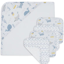 Load image into Gallery viewer, 5 Piece Muslin Bath Gift Set - Whale of a Time