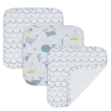 Load image into Gallery viewer, 3-Pack Muslin Wash Cloth - Whale of a Time