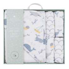 Load image into Gallery viewer, 5 Piece Muslin Bath Gift Set - Whale of a Time