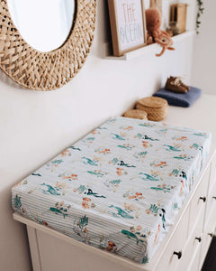 Fitted Bassinet & Change Mat Cover - Whale