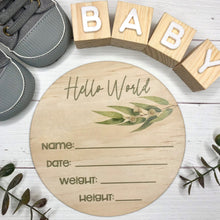 Load image into Gallery viewer, Birth Announcement Disc - Eucalypt